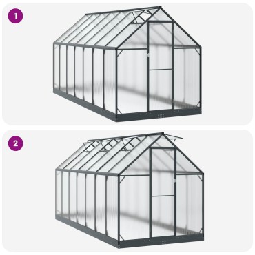 vidaXL Θερμοκήπιο Κήπου με πόρτα Ανθρακί 183,5 x 423,5 x 207 εκ