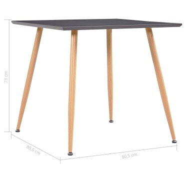 vidaXL Τραπεζαρία Γκρι / Χρώμα Δρυός 80,5x80,5x73cm από MDF 1 τεμ.