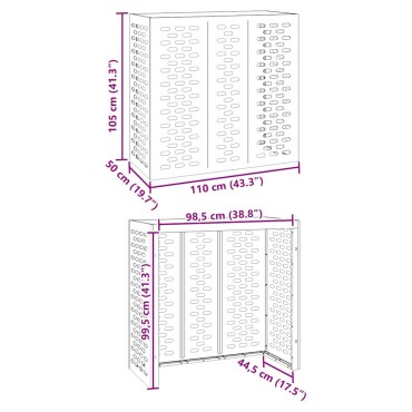 vidaXL Κάλυμμα κλιματιστικού Λαδί 110 x 50 x 105 εκ