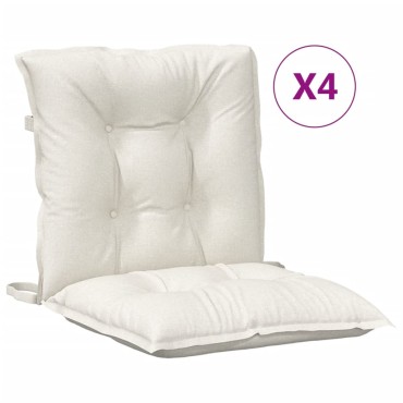 vidaXL Μαξιλάρια Καρέκλας με Πλάτη 4 τεμ. Κρεμ 100x50x7cm Ύφασμα