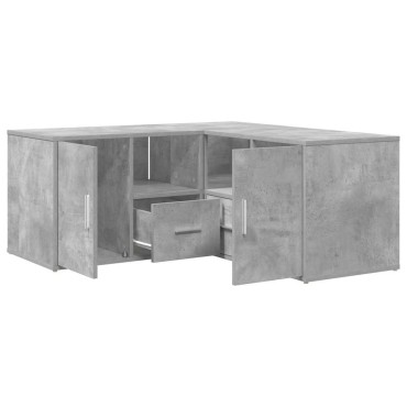 vidaXL Ντουλάπι Γωνιακό Γκρι Σκυροδέματος 160x40x45cm Επεξ. Ξύλο 1 τεμ.