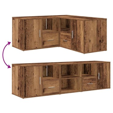 vidaXL Ντουλάπι Γωνιακό Όψη Παλαιού Ξύλου 160x40x45cm από Επεξ. Ξύλο 1 τεμ.