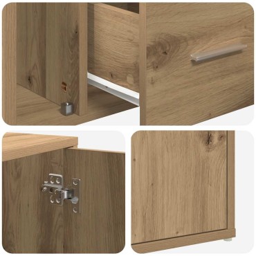 vidaXL Ντουλάπι Γωνιακό Αρτισιανή Δρυς 160x40x45cm από Επεξ. Ξύλο 1 τεμ.