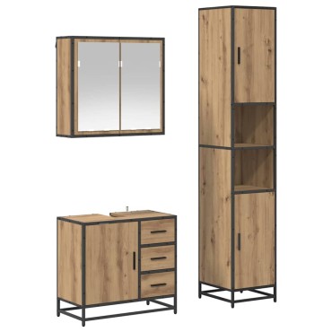 vidaXL Σετ Επίπλων Μπάνιου 3 τεμ. Artisan Oak 65x33x60 εκ