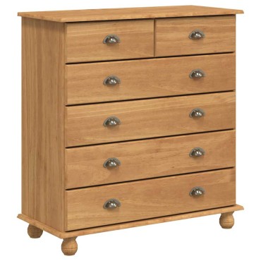 vidaXL Συρταριέρα ASKIM Καφέ 91x40x95,5cm Στερεά ξυλεία πεύκου 1 τεμ.