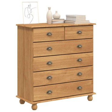 vidaXL Συρταριέρα ASKIM Καφέ 91x40x95,5cm Στερεά ξυλεία πεύκου 1 τεμ.