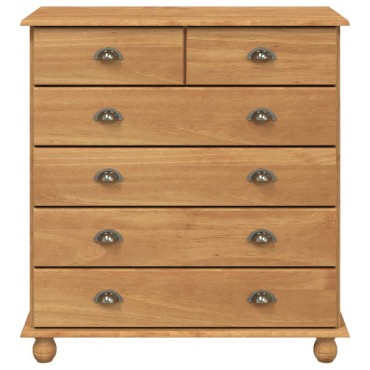 vidaXL Συρταριέρα ASKIM Καφέ 91x40x95,5cm Στερεά ξυλεία πεύκου 1 τεμ.