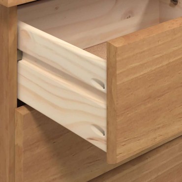 vidaXL Συρταριέρα ASKIM Καφέ 91x40x95,5cm Στερεά ξυλεία πεύκου 1 τεμ.