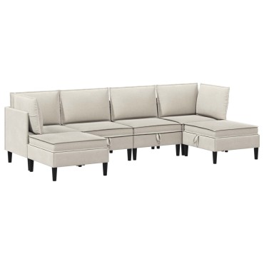 vidaXL Σετ Επίπλων Σαλονιού 6 τεμ. Βρώμη Ύφασμα 280x140x82cm  Γωνιακός