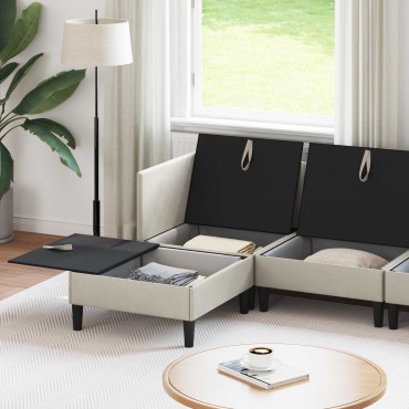 vidaXL Σετ Επίπλων Σαλονιού 6 τεμ. Βρώμη Ύφασμα 280x140x82cm  Γωνιακός