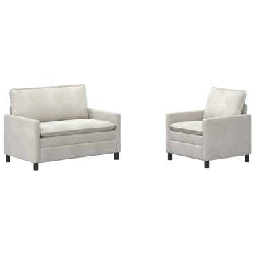 vidaXL Σετ Καναπέ 2 τεμ. Κρεμ Βελούδο 126x81x87,5cm  Διθέσιος