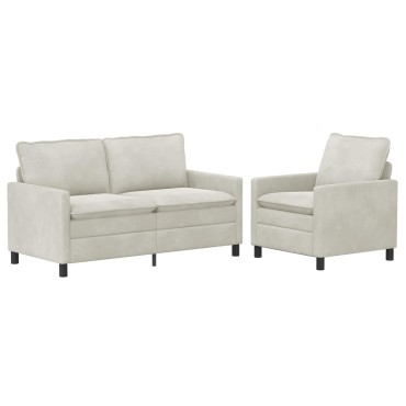 vidaXL Σετ Καναπέ 2 τεμ. Κρεμ Βελούδο 156x81x87,5cm  Διθέσιος