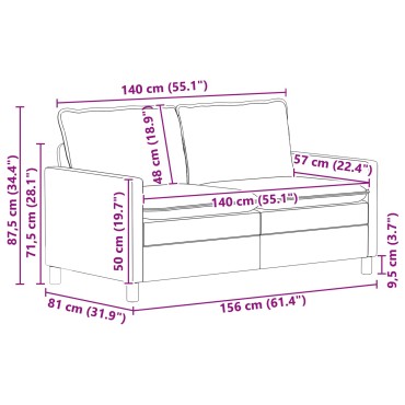 vidaXL Σετ Καναπέ 2 τεμ. Κρεμ Βελούδο 156x81x87,5cm  Διθέσιος