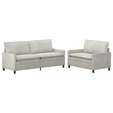 vidaXL Σετ Καναπέ 2 τεμ. Κρεμ Βελούδο 196x81x87,5cm  Διθέσιος