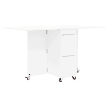 vidaXL Τραπέζι φαγητού 140x80x77cm Επεξεργασμένο Ξύλο Λευκό 1 τεμ.