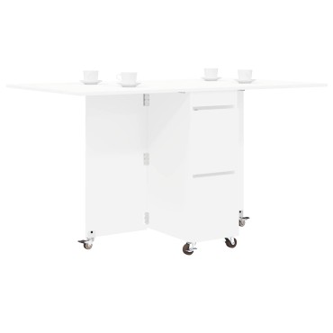vidaXL Τραπέζι φαγητού 140x80x77cm Επεξεργασμένο Ξύλο Λευκό 1 τεμ.