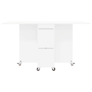 vidaXL Τραπέζι φαγητού 140x80x77cm Επεξεργασμένο Ξύλο Λευκό 1 τεμ.
