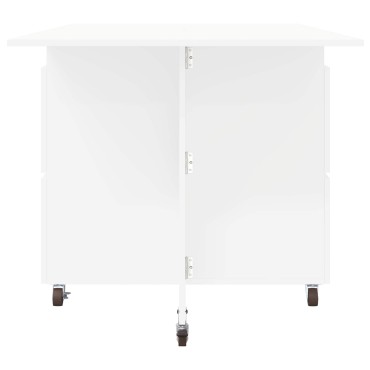 vidaXL Τραπέζι φαγητού 140x80x77cm Επεξεργασμένο Ξύλο Λευκό 1 τεμ.