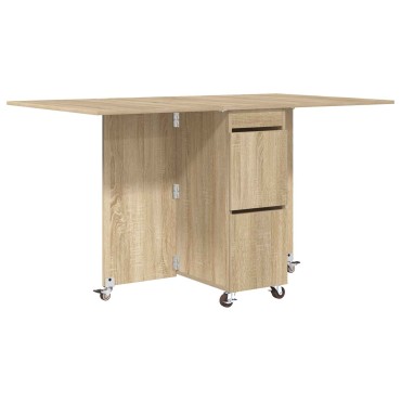 vidaXL Τραπέζι φαγητού 140x80x77cm Επεξεργασμένο Ξύλο Sonoma Δρυς 1 τεμ.