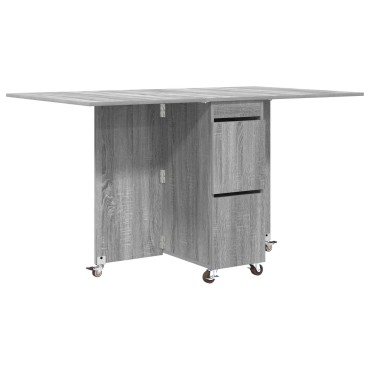vidaXL Τραπέζι φαγητού 140x80x77cm Επεξεργασμένο Ξύλο Γκρι Sonoma 1 τεμ.