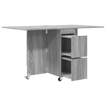 vidaXL Τραπέζι φαγητού 140x80x77cm Επεξεργασμένο Ξύλο Γκρι Sonoma 1 τεμ.