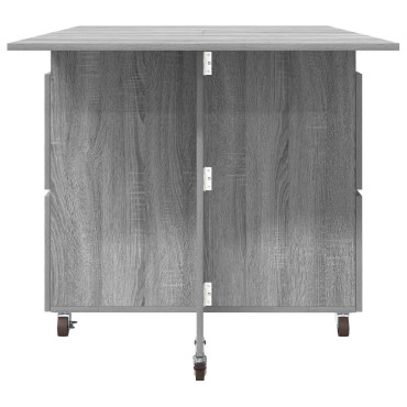 vidaXL Τραπέζι φαγητού 140x80x77cm Επεξεργασμένο Ξύλο Γκρι Sonoma 1 τεμ.