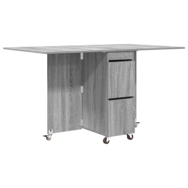 vidaXL Τραπέζι φαγητού 140x80x77cm Επεξεργασμένο Ξύλο Γκρι Sonoma 1 τεμ.