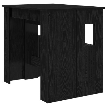 vidaXL Τραπέζι φαγητού 180x85x75cm Επεξεργασμένο Ξύλο Μαύρη Δρυς 1 τεμ.