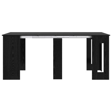 vidaXL Τραπέζι φαγητού 180x85x75cm Επεξεργασμένο Ξύλο Μαύρη Δρυς 1 τεμ.