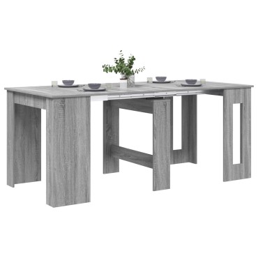 vidaXL Τραπέζι φαγητού 180x85x75cm Επεξεργασμένο Ξύλο Γκρι Sonoma 1 τεμ.