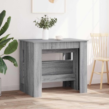 vidaXL Τραπέζι φαγητού 180x85x75cm Επεξεργασμένο Ξύλο Γκρι Sonoma 1 τεμ.