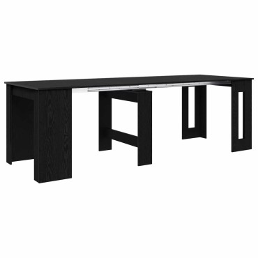 vidaXL Τραπέζι φαγητού 240x85x75cm Επεξεργασμένο Ξύλο Μαύρη Δρυς 1 τεμ.