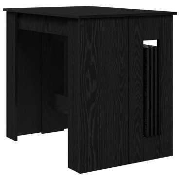 vidaXL Τραπέζι φαγητού 240x85x75cm Επεξεργασμένο Ξύλο Μαύρη Δρυς 1 τεμ.