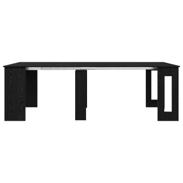 vidaXL Τραπέζι φαγητού 240x85x75cm Επεξεργασμένο Ξύλο Μαύρη Δρυς 1 τεμ.