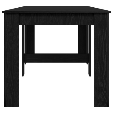 vidaXL Τραπέζι φαγητού 240x85x75cm Επεξεργασμένο Ξύλο Μαύρη Δρυς 1 τεμ.