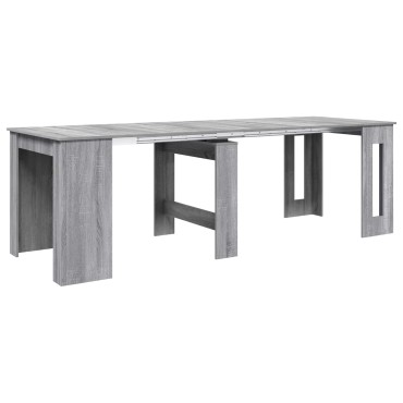vidaXL Τραπέζι φαγητού 240x85x75cm Επεξεργασμένο Ξύλο Γκρι Sonoma 1 τεμ.