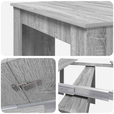 vidaXL Τραπέζι φαγητού 240x85x75cm Επεξεργασμένο Ξύλο Γκρι Sonoma 1 τεμ.