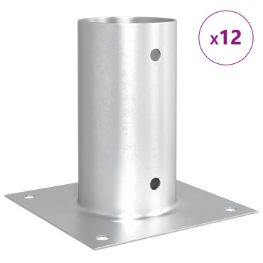 vidaXL Κυκλικό Υποβρύχιο Στήριγμα 12 τμχ. Ασημί 15 x 15 x 15 cm