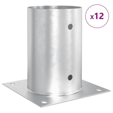 vidaXL Κυκλικό Υποβρύχιο Στήριγμα 12 τμχ. Ασημί 15 x 15 x 15 cm
