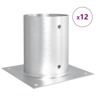 vidaXL Κυκλικό Υποβρύχιο Στήριγμα 12 τμχ. Ασημί 18 x 18 x 15 εκ