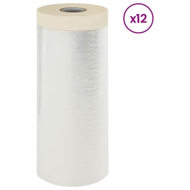 vidaXL Φύλλο Σκόνης με Κολλητική Ταινία 12 τμχ. Διαφανές 110 x 3300 εκ