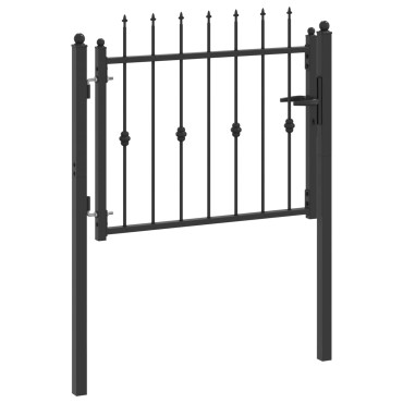 vidaXL Πύλη Φράχτη ASTEN 100 x 75 cm Μέταλλο Μαύρο Κλειδώσιμο