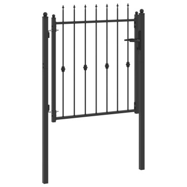 vidaXL Πύλη Φράχτη ASTEN 100 x 100 cm Μέταλλο Μαύρο Κλειδώσιμο