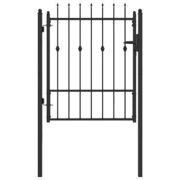 vidaXL Πύλη Φράχτη ASTEN 100 x 125 cm Μέταλλο Μαύρο Κλειδώσιμο