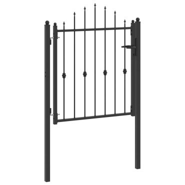 vidaXL Πύλη Φράχτη ASTEN 100 x 100 cm Μέταλλο Μαύρο Κλειδώσιμο