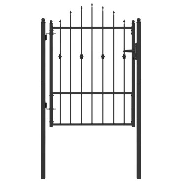 vidaXL Πύλη Φράχτη ASTEN 100 x 125 cm Μέταλλο Μαύρο Κλειδώσιμο