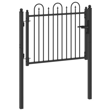 vidaXL Πύλη Φράχτη DRONTEN 100 x 75 cm Μέταλλο Μαύρο Κλειδώσιμο