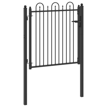 vidaXL Πύλη Φράχτη DRONTEN 100 x 100 cm Μέταλλο Μαύρο Κλειδώσιμο