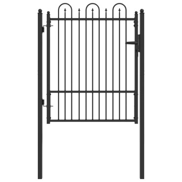 vidaXL Πύλη Φράχτη DRONTEN 100 x 125 cm Μέταλλο Μαύρο Κλειδώσιμο