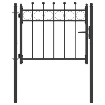 vidaXL Πύλη Φράχτη HORST 100 x 75 cm Μέταλλο Μαύρο Κλειδώσιμο